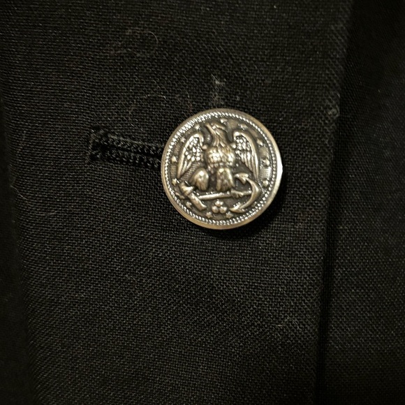 US NAVY jacket Women Service Dress Black Blazer Suit with Silver Buttons - Picture 10 of 10